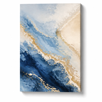 Impression sur toile abstraite Vague Océanique, Affiche Murale, Texture Fluide Coquillage et Marbre, Motif Personnalisé pour Salon et Hôtel