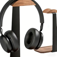 Support de casque en bois classique et tendance, portable, pour bureau, support de rangement double couche pour casque de jeu