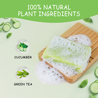 Savon de Beauté Hydratant et Rafraîchissant en Gros, à base de Concombre et de Thé Vert, Effets Nettoyants Profonds, Hydratants et Nourrissants