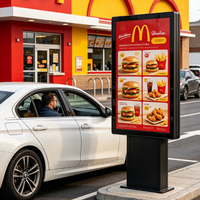 Panneau de menu numérique LCD pour restaurant en plein air, système d'affichage numérique IP65, publicité, SDK, graphiques, système d'intercom