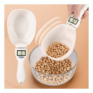 Cuchara digital inteligente con báscula, capacidad de 1 kg, herramienta de cocina de plástico para medir alimentos con pantalla para pesar ingredientes - Product Image 1