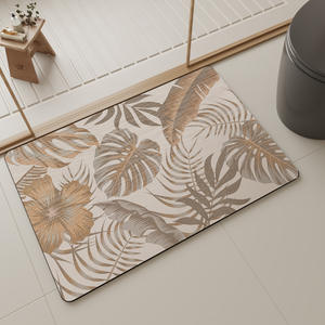 Tapis de bain rectangulaire à fleurs tropicales, antidérapant, doux, pour salle de bain, chambre à coucher, salon, balcon, design imprimé en mousse - Product Image 5