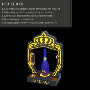 Présentoir à vin en forme de couronne LED Présentateur de service de bouteilles VIP Présentateur de bouteilles de vin éclairé par LED - Product Image 6