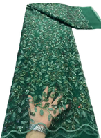 Tissus en dentelle à sequins et perles de haute qualité, écologiques, HFX Nigeria, pour robes de mariée nigérianes, robes de fête, 3702