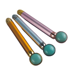 Rouleau pour le visage et les yeux, <span class=keywords><strong>masseur</strong></span> électrique <span class=keywords><strong>vibrant</strong></span>, vert, en Jade, Aventurine, petite tête - Product Image 4