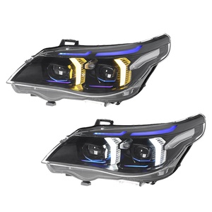 Conjunto de Faros Delanteros de 12V para Serie 5 E60 03-10, Estilo Fang Modificado, LED de Doble Color, Luz Diurna, Lente LED - Product Image 2