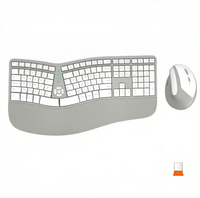 Ensemble clavier et souris sans fil 2,4 GHz For DirectorC pour ordinateur portable, design ergonomique divisé, 3200 DPI, longue autonomie de la batterie, support pour le poignet