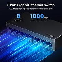 UGREEN Switch Ethernet Gigabit de 8 Puertos, Plug & Play, Hub de Red para Montaje en Pared o Escritorio, 1000mbps