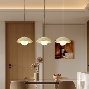 โคมไฟเพดานสไตล์มินิมอลแบบฝรั่งเศส สไตล์นอร์ดิกสีครีม สำหรับบาร์/โต๊ะอาหาร ห้องนอน/ห้องทำงาน ห้องรับประทานอาหาร - Product Image 4