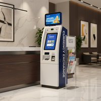 Exportateur d'équipements financiers haut de gamme, lecteur de passeport tactile 19 pouces, kiosque pour casino, machine de change de devises Jinrui FCM-501S