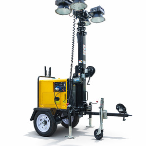 Torre de Iluminación Móvil con 4 Lámparas LED de 1000W, Alimentación CA, para Emergencias, Reparación de Carreteras, Incendios, Rescate, Construcción en Exteriores - Product Image 1
