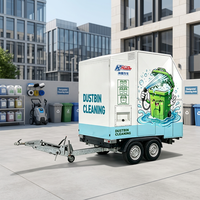 Camion de lavage de poubelles mobile entièrement automatique en acier inoxydable, nettoyage à haute pression à l'eau chaude