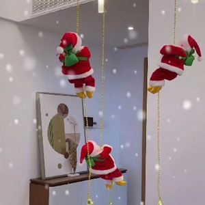 Adorno Navideño de Papá Noel Escalando por una Cuerda Eléctrica, Decoración Colgante Musical y Animada de Papá Noel, Colgante para Árbol de Navidad, Regalo para Navidad - Product Image 3