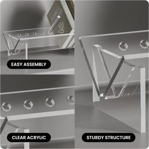Trong suốt <span class=keywords><strong>Acrylic</strong></span> Máy tính để bàn kệ sáng-cuốn sách nhỏ <span class=keywords><strong>CD</strong></span> hiển thị Tạp Chí và lưu trữ giá - Product Image 3