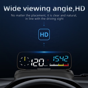 HUD <span class=keywords><strong>de</strong></span> <span class=keywords><strong>voiture</strong></span> à écran large <span class=keywords><strong>de</strong></span> 14,3 cm, avec affichage stéréo flottant, système double OBD2 GPS et navigation via application Bluetooth, synchronisation avec boussole - Product Image 6