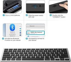 Oem Italian 78 Key Mini White bluetooth Keyboard for Ios Android <b>Pc</b> samsung 900x3b hp 840 G1 - Product Image 6