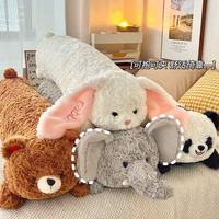 Weiches, langes Tierfigur-Körperkissen, Plüsch-Kuschelkissen, PP-Baumwollfüllung, Schlafkissen für Erwachsene, Kinder, Zuhause, Bett
