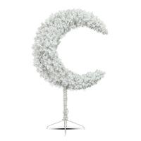 Ornement Croissant de Lune de l'Aïd Ramadan - Décoration Suspendue Étanche Couleur Framboise pour Maison, Mariage, Fête, Festival, Scène DIY