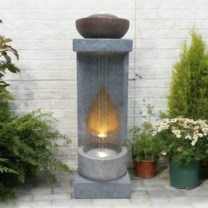 Fuente de Agua Circulante de Fibra de Vidrio Estilo Europeo con Luz, Forma Única, Fuente Impermeable para Jardín, Hogar, Interior y Exterior - Product Image 1