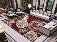 Tapis vintage moderne, grand, doux, tissé, 100 % polyester, à poils ras, antidérapant, résistant aux taches, lavable en machine