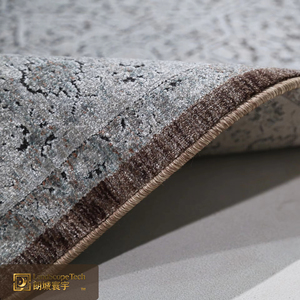 Tapis de salon LandScopeTech, style minimaliste italien, motif géométrique floral gris, doux, agréable pour la peau, anti-salissure - Product Image 3