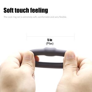 シリコン製耐久性のあるゴム製ペニスリング 大人用セックスグッズ 男性用射精遅延コックリング 男性用ペニス用ゴムリングセックストイ - Product Image 3