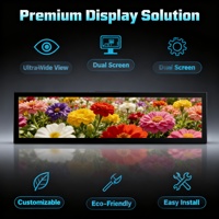 Layar Sentuh LCD Definisi Tinggi Multi-ukuran OEM, Layar Ultra-lebar Bergaris, Mendukung Animasi, Teks, dan Video
