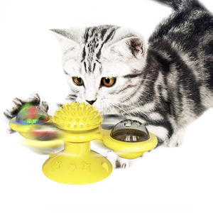Nouvelles fournitures pour animaux de compagnie : Jouet pour chat en TPR à la menthe, tourne-disque amusant en forme de moulin à vent - Product Image 3