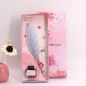 Juego de Plumas con Logotipo Personalizado, Pluma de Metal con Diseño de Pluma, Novedad para Negocios y Estudiantes, Pluma Estilográfica y de Inmersión, Punta de Bola de 0.5 mm, para Regalo de Cumpleaños o Festividades - Product Image 3