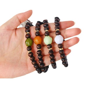 Beaded <b>Bracelet</b> 18mm <b>Ball</b> Shape Unisex Jewelry With Floral Design For Daily Wear - Product Image 5