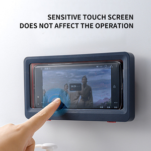 Nouvelle salle de bain <span class=keywords><strong>douche</strong></span> accessoires mobiles montage mural étanche brouillard support de téléphone housse de protection - Product Image 4