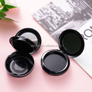 Contenitore Compatto Rotondo Vuoto con Fibbia, Scatola Nera Opaca per Cipria in Polvere Libera, <span class=keywords><strong>Ombretto</strong></span>, Blush, Illuminante e Contouring con Specchio e Piumino - Product Image 1