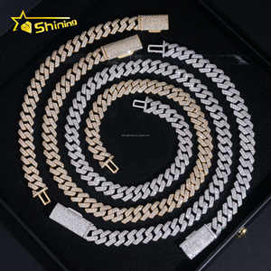 Stock en vrac Livraison directe Vente à chaud Certificat GRA S925 10mm 2 rangées Glacé VVS Moissanite Miami Cuban Link Chain & Bracelet - Product Image 1