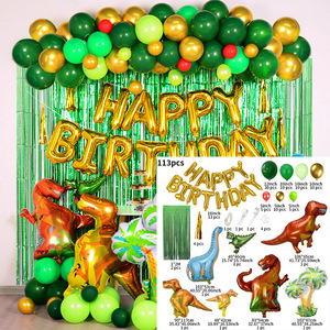 Kit de ballons dinosaures pour arche de <span class=keywords><strong>guirlande</strong></span>, décoration de fête d'<span class=keywords><strong>anniversaire</strong></span> pour enfants sur le thème des dinosaures, arrangement de décorations en aluminium - Product Image 4