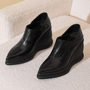 Bottes longues rétro élégantes pour femmes, en cuir véritable fait main, imperméables, durables, antidérapantes, couleur unie, bout pointu, décontractées, toutes saisons - Product Image 3