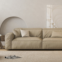 Canapé d'angle en cuir véritable et tissu, design minimaliste italien, pour appartements grands et petits