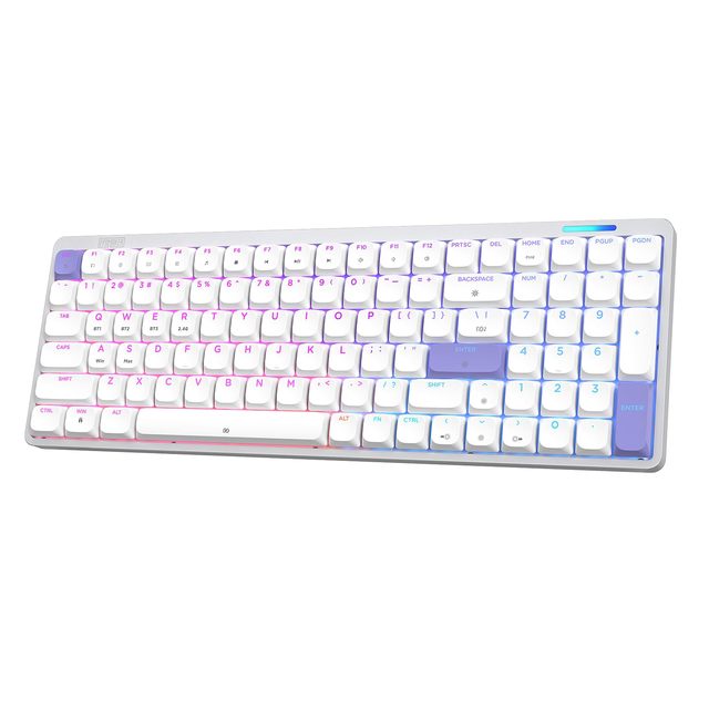 OEM ODM Luma100 Low Profile Aluminum Mechanical Keyboard Programmable RGB Backlit HotSwappable Wireless Portable Office Keyboard