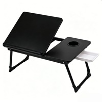 Table de lit pliable pour ordinateur portable avec porte-gobelet pour étudiants, table paresseuse pour dortoir, bureau portable