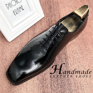 Zapatos formales de hombre de cuero genuino con corte lateral y acabado perlado, estilo británico, zapatos casuales de negocios, zapatos de novio para boda - Product Image 3