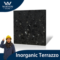 Dalles de terrazzo inorganique noir Galaxy Chip pour sols, murs, comptoirs, marches d'escalier, projets hôteliers de luxe