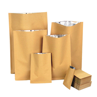 Sac d'emballage alimentaire grand format en papier kraft avec feuille d'aluminium, scellé sur 3 côtés, pour noix et snacks, 20*30 avec encoche de déchirement