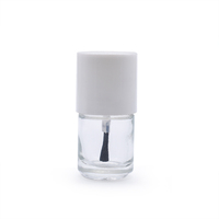 Vente en gros de flacons compte-gouttes en verre transparent de haute qualité pour vernis à ongles, 5 ml, 10 ml, 15 ml, avec couvercle argenté et pinceau noir souple