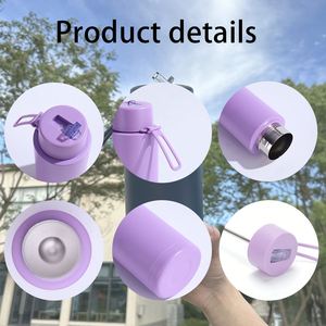 Custom 1L 1000ml Australia Frank Vacuum <b>Flask</b> Stainless Steel Insulated 34oz Water Drink Bottle with Flip Straw Lid Strap - Product Image 3