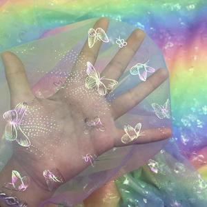 JJ22713-2 New thiết kế độc đáo của New SHADED Holographic bướm Net lưới vải cho phụ nữ của mặt trời bảo vệ quần áo vải - Product Image 5