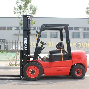 Everun ERDF35铲斗便携式智能中国伸缩轻质全新小型迷你叉车柴油3.5吨多功能