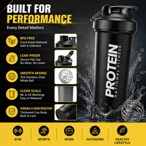 Botella Mezcladora de Proteínas de Plástico de 600 ml con Logotipo Personalizado, Libre de BPA, a Prueba de Fugas, Botella de Agua Deportiva para Gimnasio, Vaso Mezclador para Polvo de Proteínas - Product Image 4