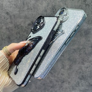 Tạo Ra Bướm Gradient Vỏ Điện Thoại Bìa Glitter Mạ Trường Hợp Đối Với iPhone 16 15 14 13 12 11 Pro Max Mềm TPU Ống Kính Bảo Vệ - Product Image 5