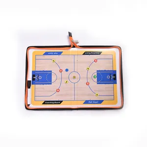 Planche de tactique de basket-ball professionnel Table de sable pliante en cuir plaque d'entraîneur bande magnétique stylo planche de tactique