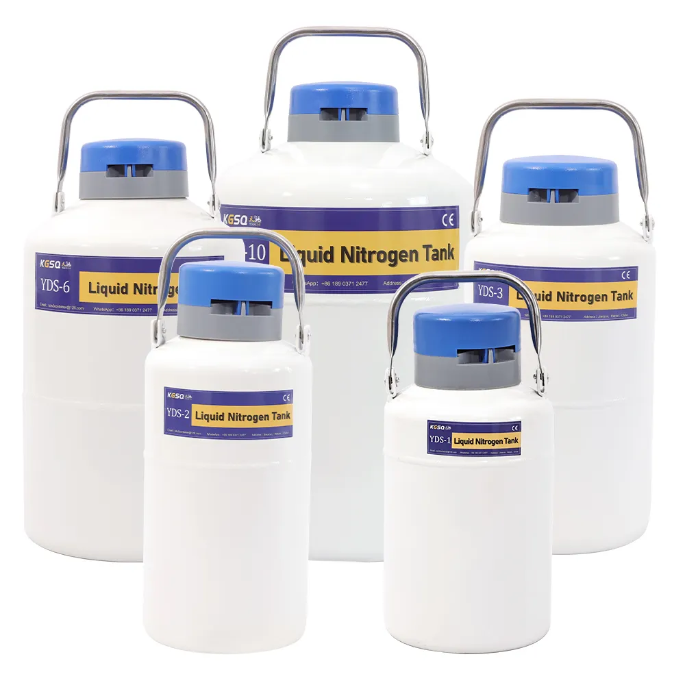 1L-10L Conteneurs de stockage de liquide de sperme congelés portables pour bovins/chèvres YDS 6 Cryo Réservoir d'azote liquide