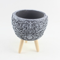 Pot de fleurs en béton nordique, jardinière ronde, vase simple et créatif avec trous de drainage pour plantes d'intérieur et d'extérieur